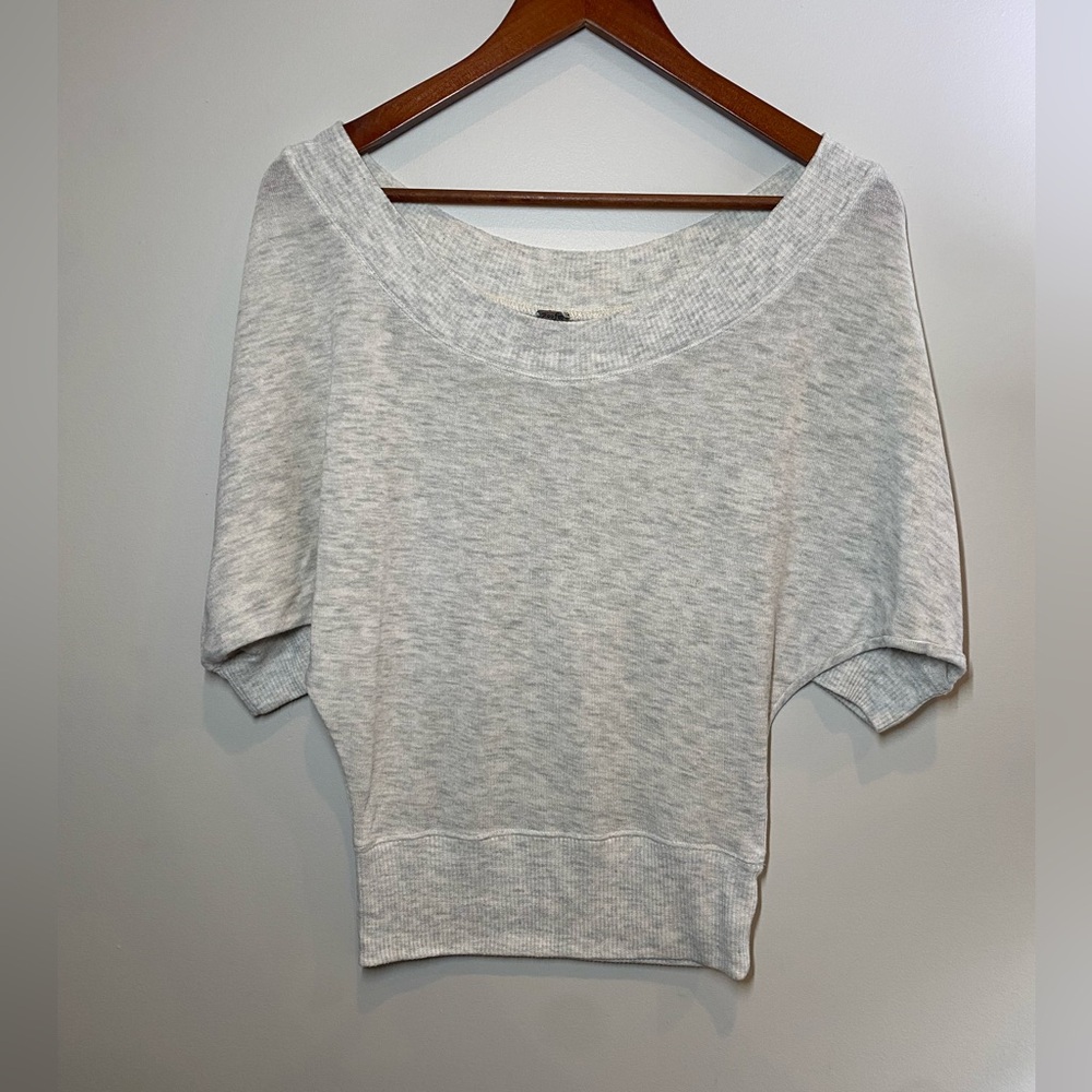 Poof batwing sweater top size small heathered gray